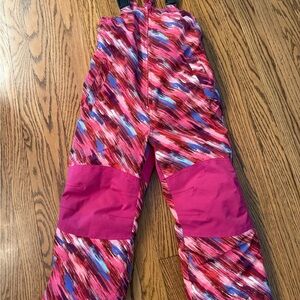 Kid 6-Lands' End Pink and Red Patterned Snow Pants